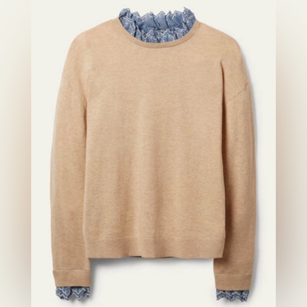 Gorgeous Boden Lydia Chambray Sweater Jumper Lace Sz 10 $138